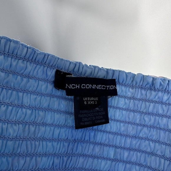 NEW French Connection Dalla Verona Crossneck Halter Blouse Top Women Blue Size 2 - Picture 7 of 7